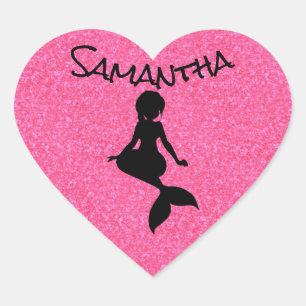 Glitter Pink Mermaid Sticker