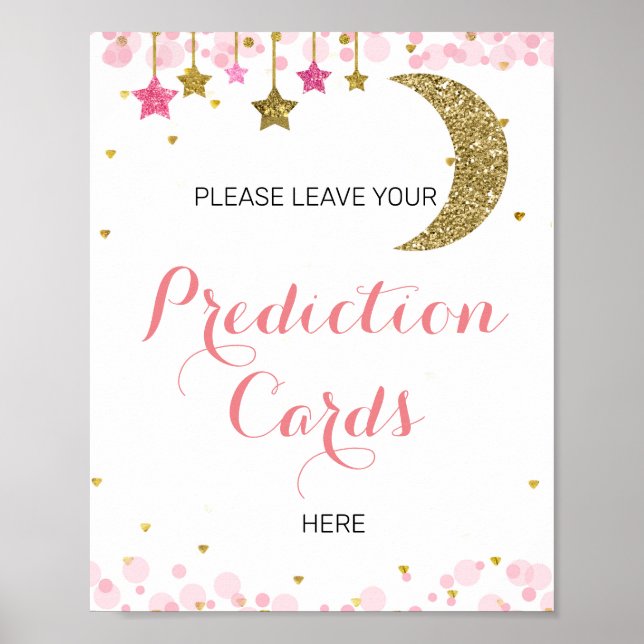 Glitter Pink moon Leave Your Predictions sign (Front)