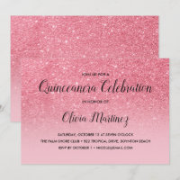 Glitter Pink Ombre Quinceañera