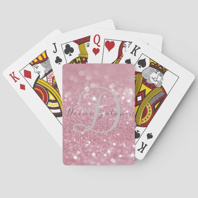 Glitter Pink Playing Cards (Back)