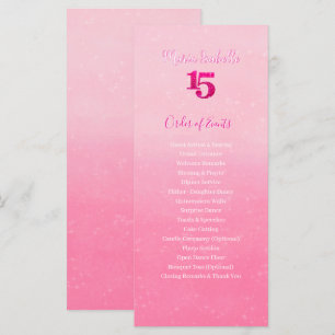 Glitter Pink Quinceñera Order of Events