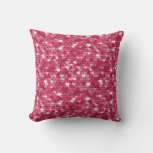 Glitter pink sequin pattern cushion