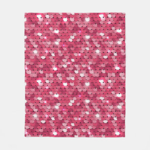 Glitter pink sequin pattern fleece blanket