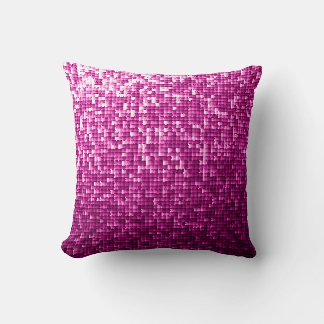 Glitter pink sequins cushion (Front)