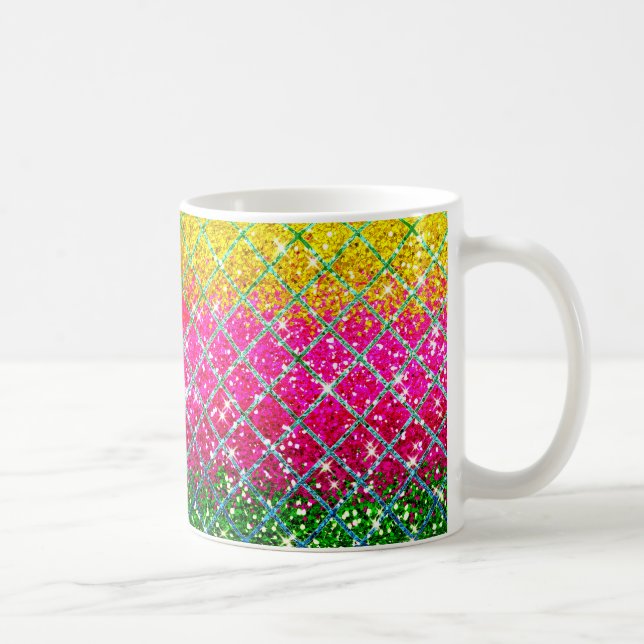 Glitter Pink Snakeskin Coffee Mug (Right)