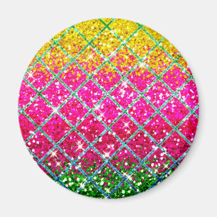 Glitter Pink Snakeskin Magnet