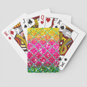 Glitter Pink Snakeskin Playing Cards