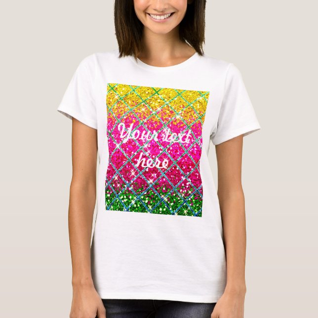 Glitter Pink Snakeskin T-Shirt (Front)
