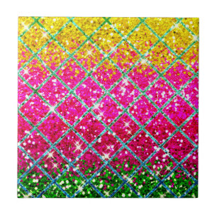 Glitter Pink Snakeskin Tile
