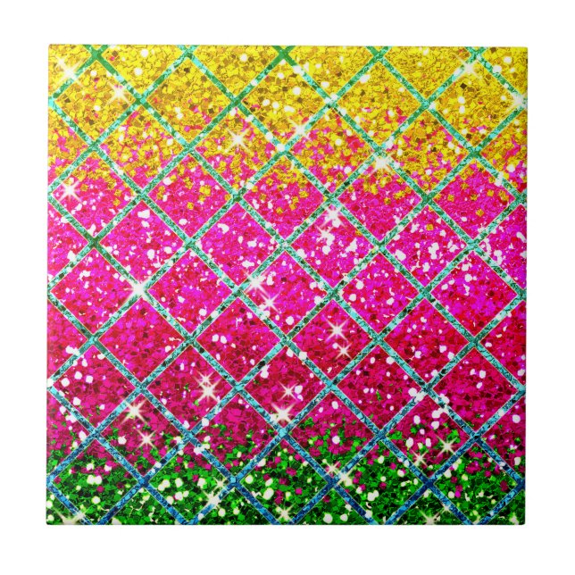 Glitter Pink Snakeskin Tile (Front)