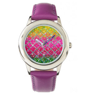 Glitter Pink Snakeskin Watch