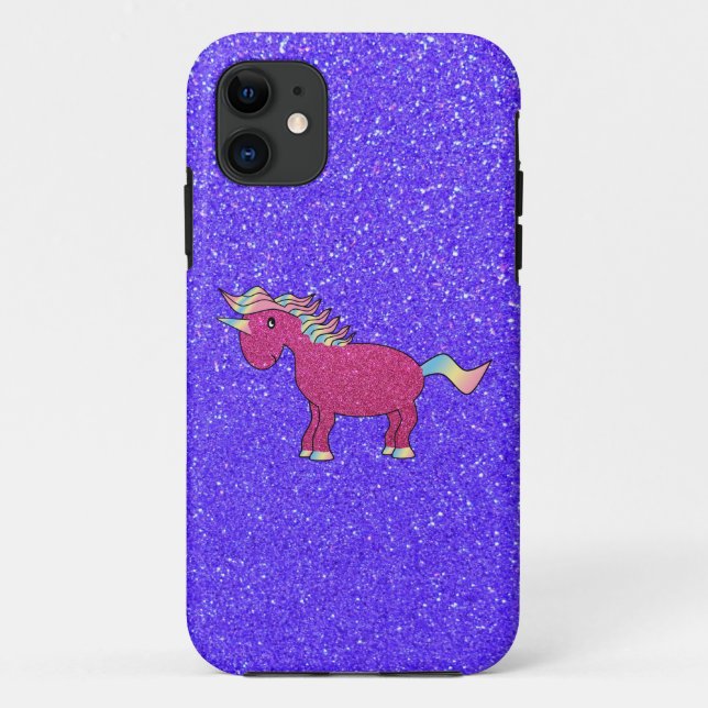 Glitter pink unicorn iphone 5 case (Back)