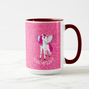 Glitter Pink Unicorn Mug