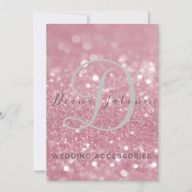Glitter Pink Wedding Accessories Invitation (Front)