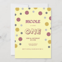 Glitter Polka Dots 1st Birthday