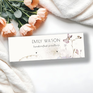 Glitter Pressed Flowers Earrings Stud Display Mini Business Card