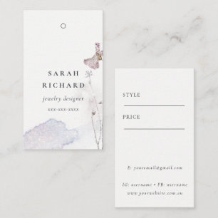 Glitter Pressed Flowers Minimal Simple Price Tag