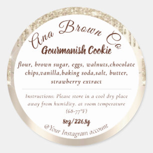 Glitter Product Branding Ingredients Label