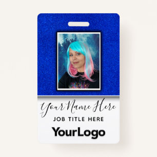 Glitter Professional Corporate Employee Photo Name ID Badge
