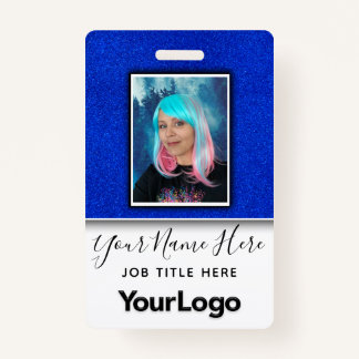Glitter Professional Corporate Employee Photo Name ID Badge