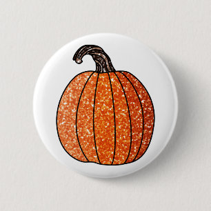 Glitter Pumpkin 6 Cm Round Badge