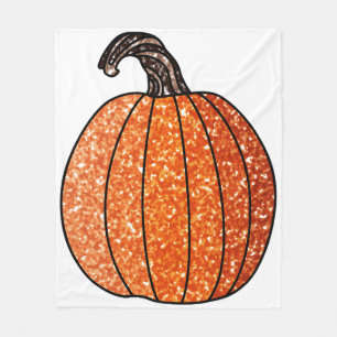 Glitter Pumpkin Fleece Blanket