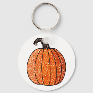 Glitter Pumpkin Key Ring