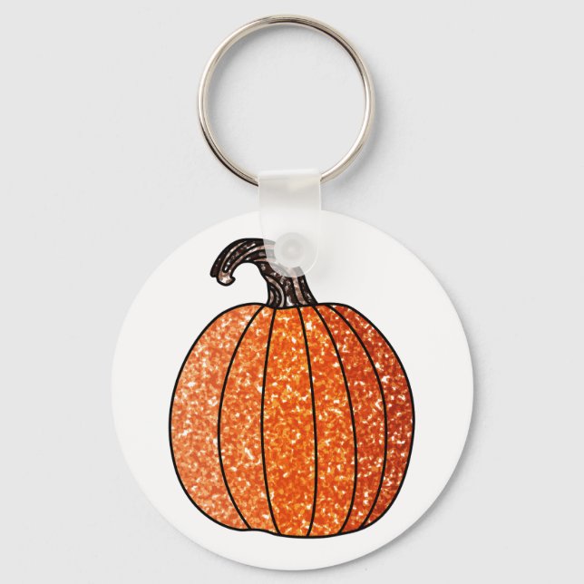 Glitter Pumpkin Key Ring (Front)