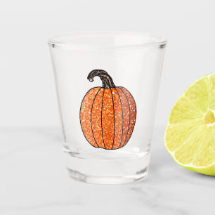 Glitter Pumpkin Shot Glass