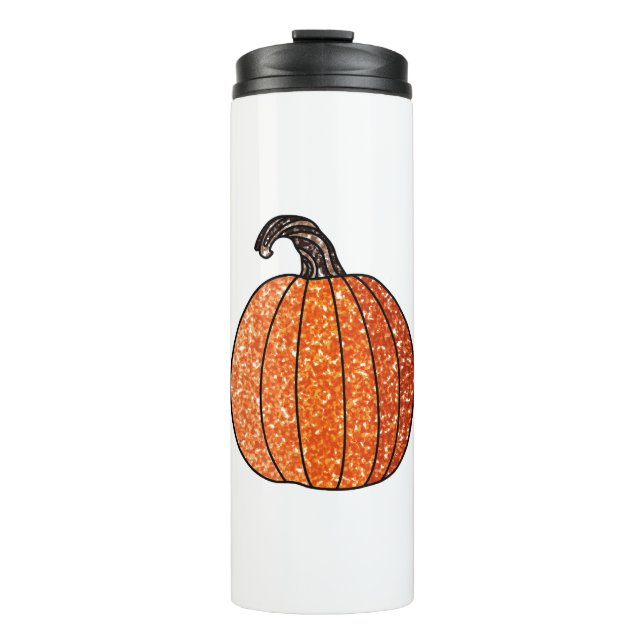 Glitter Pumpkin Thermal Tumbler (Front)
