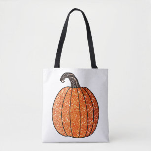 Glitter Pumpkin Tote Bag