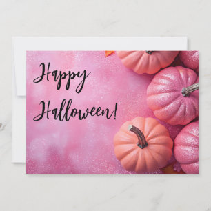 Glitter Pumpkins Halloween Greeting Card