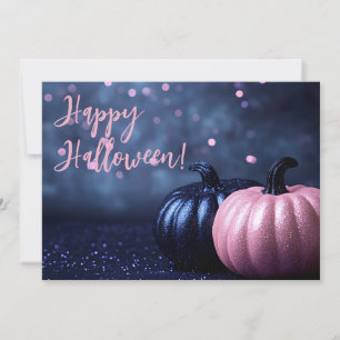 Glitter Pumpkins Halloween Greeting Card
