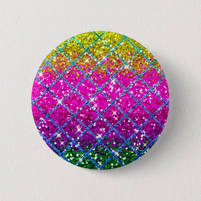 Glitter Purple Snakeskin 6 Cm Round Badge (Front)