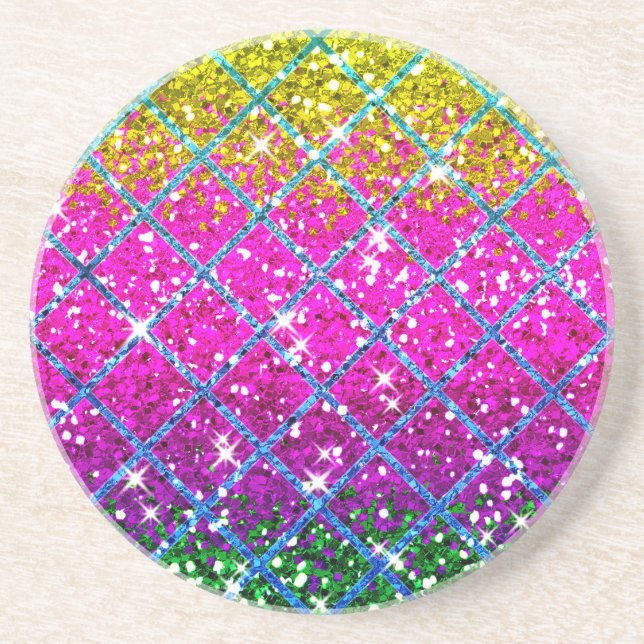 Glitter Purple Snakeskin Coaster (Front)