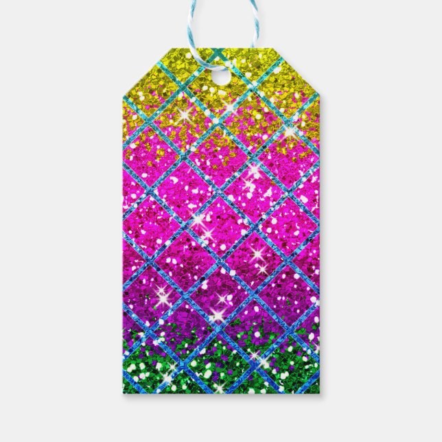 Glitter Purple Snakeskin Gift Tags (Front)