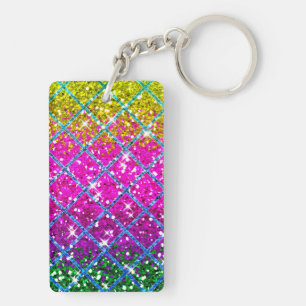 Glitter Purple Snakeskin Key Ring