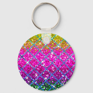 Glitter Purple Snakeskin Key Ring