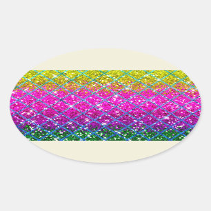Glitter Purple Snakeskin Oval Sticker