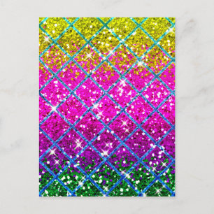 Glitter Purple Snakeskin Postcard