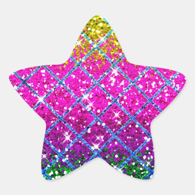 Glitter Purple Snakeskin Star Sticker (Front)