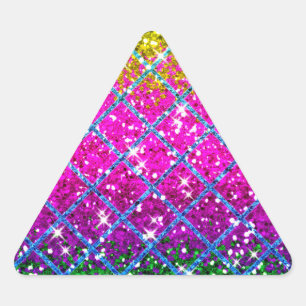 Glitter Purple Snakeskin Triangle Sticker