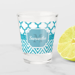 Glitter Quatrefoil Shot Glass