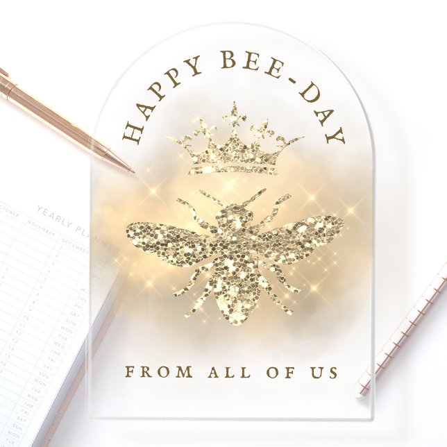 Glitter Queen Bee birthday card Acrylic Invitations (Creator Uploaded)