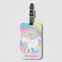 Glitter Rainbow and Unicorn with Personalised Name