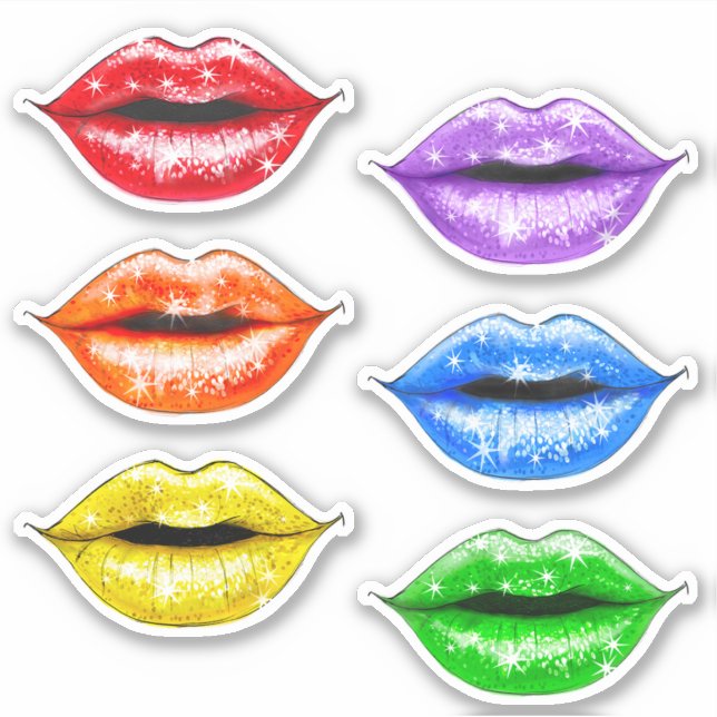 Glitter Rainbow Love Lips (Front)