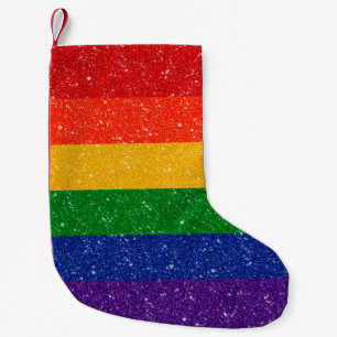 Glitter Rainbow Pride Flag Small Christmas Stocking