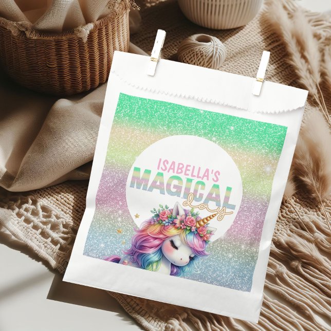 Glitter rainbow unicorn magical Paper Plate Favour Bags (Creator Uploaded)