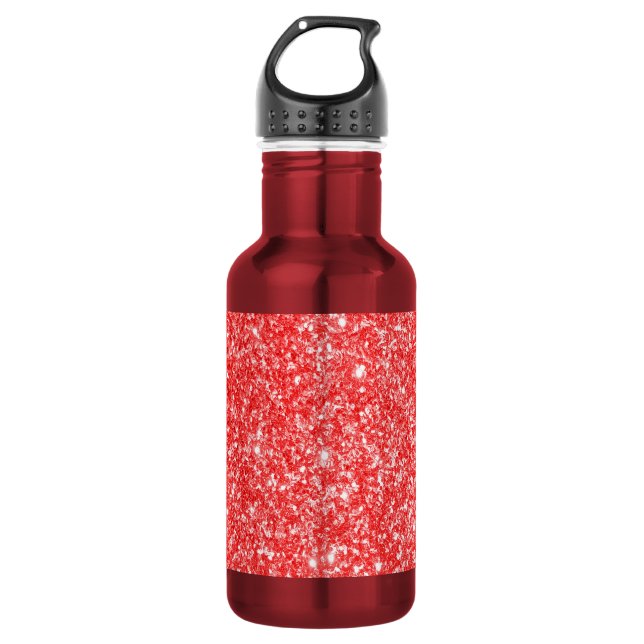 Glitter Red 532 Ml Water Bottle (Front)