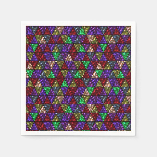 Glitter. Red, green, purple. Napkin (Front)